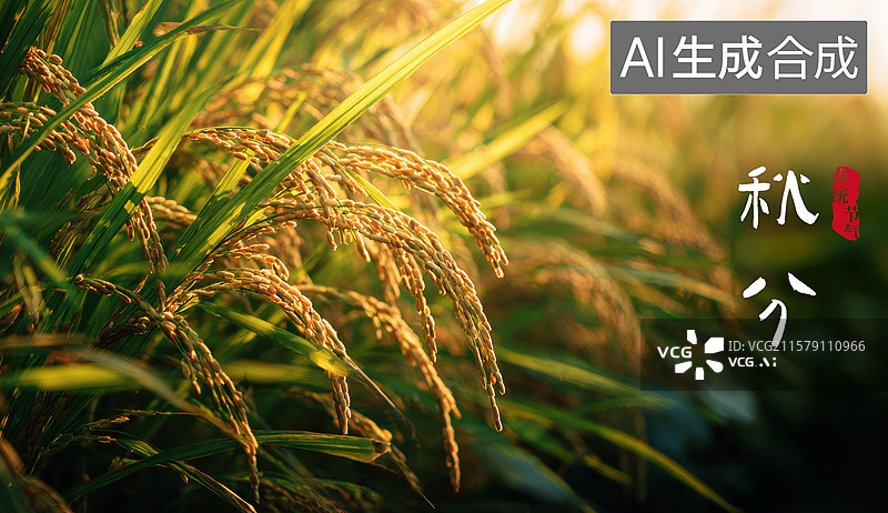 【AI数字艺术】一片长满绿草的稻田图片素材
