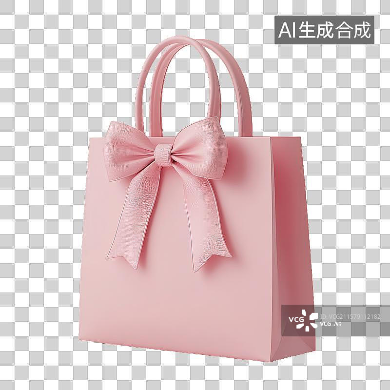 【AI数字艺术】粉色手提袋配大蝴蝶结图片素材