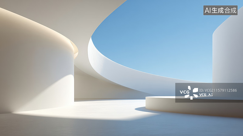 【AI数字艺术】现代建筑的光影艺术图片素材