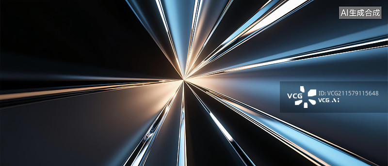 【AI数字艺术】抽象几何体渐变科技背景图片素材