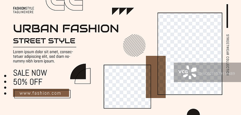 平面设计时尚系列促销横幅图片素材