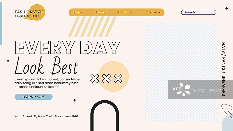 扁平设计时尚系列着陆页图片素材