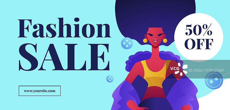 渐变时尚造型师促销横幅模板图片素材