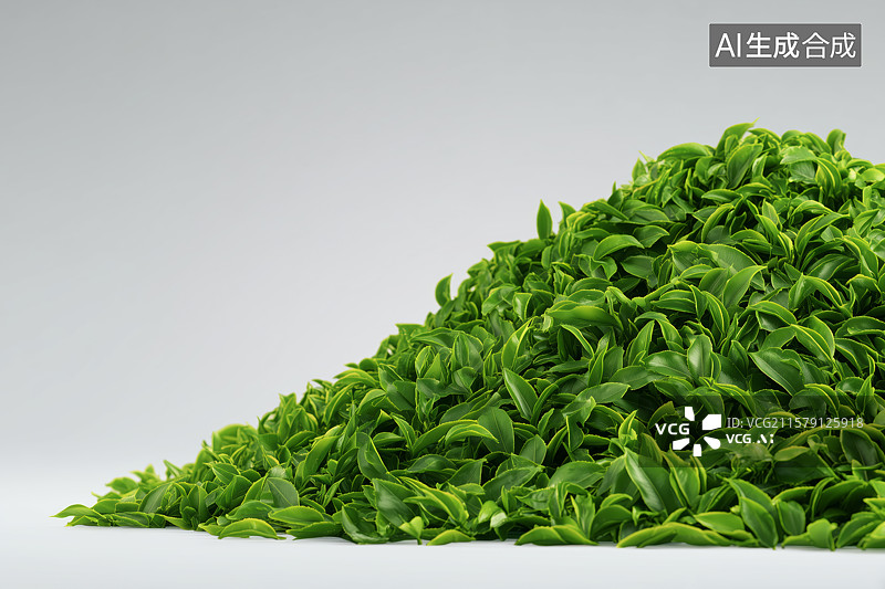 【AI数字艺术】一堆新鲜的茶叶图片素材
