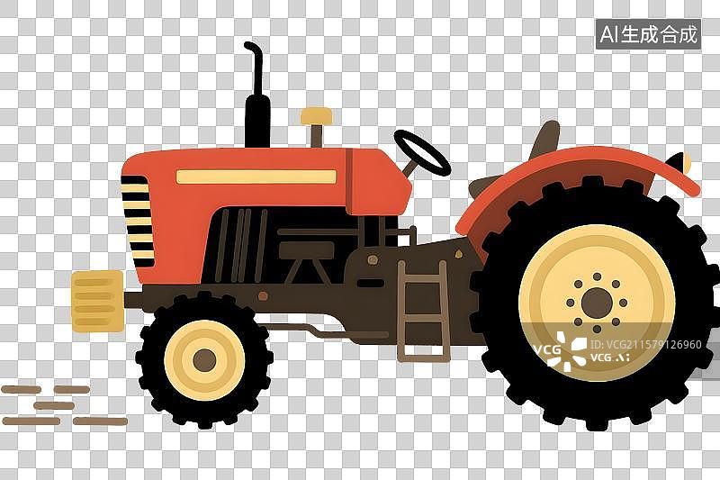 【AI数字艺术】农用拖拉机插画免扣元素图片素材