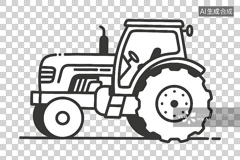 【AI数字艺术】农用拖拉机插画免扣元素图片素材