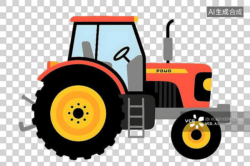 【AI数字艺术】农用拖拉机插画免扣元素图片素材