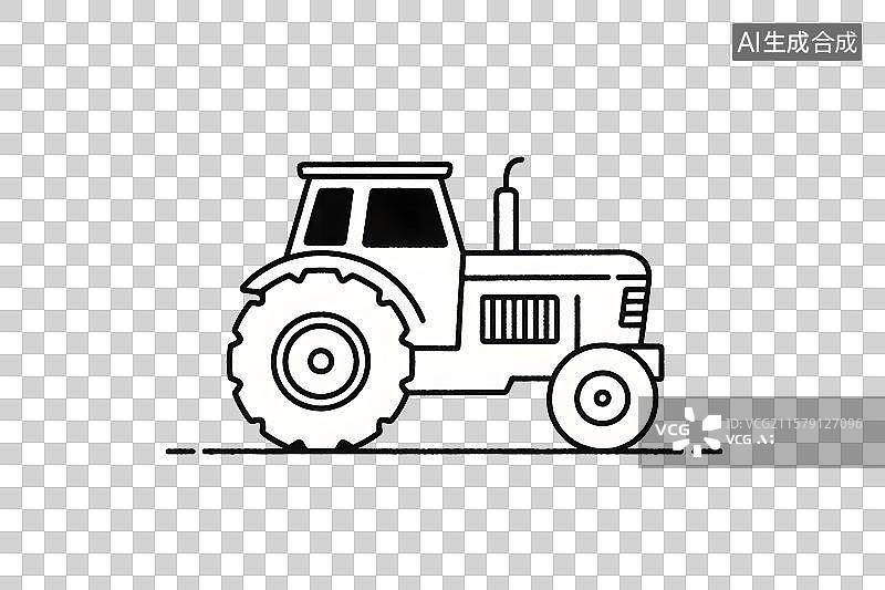 【AI数字艺术】农用拖拉机插画免扣元素图片素材