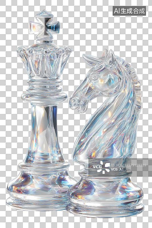 【AI数字艺术】水晶国际象棋棋子图片素材