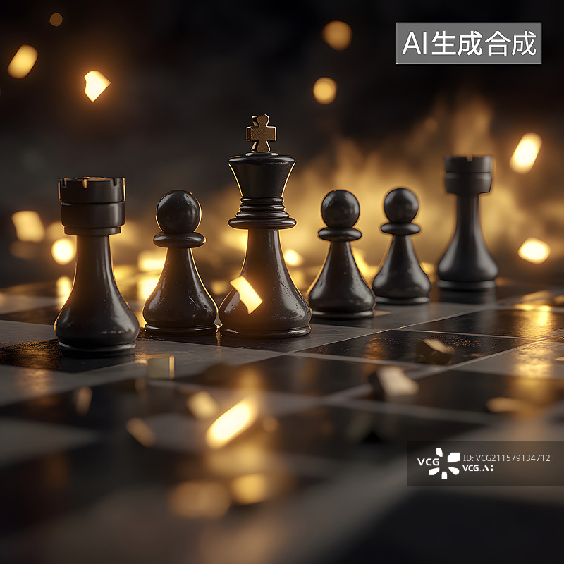 【AI数字艺术】科技感十足的棋局图片素材