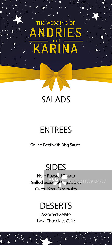 婚礼菜单模板图片素材