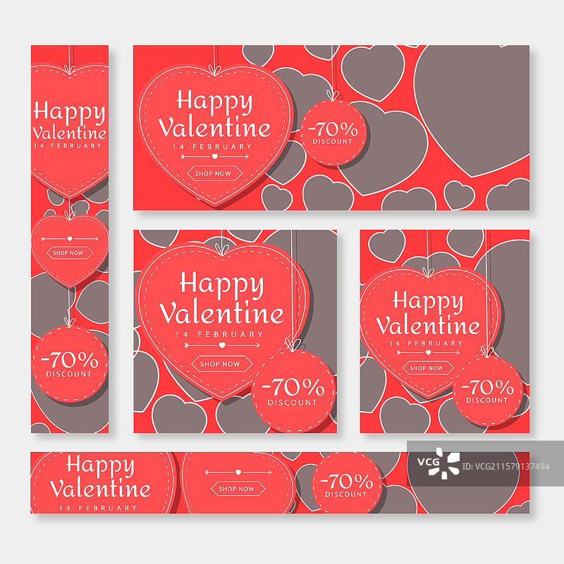 情人节网页横幅与照片图片素材