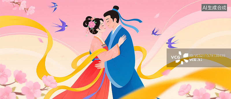 【AI数字艺术】浪漫爱情古风唯美意境图片素材