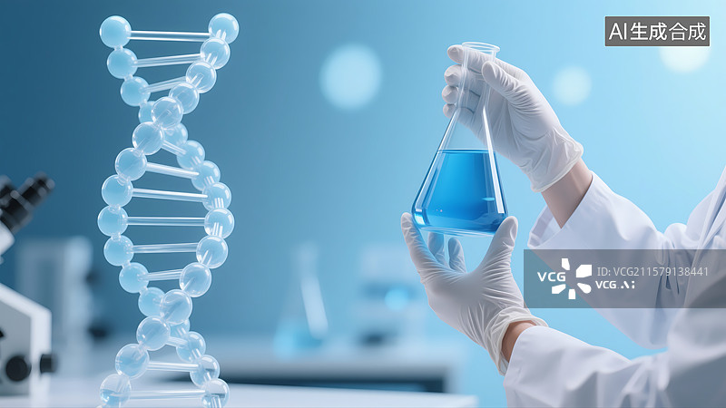 【AI数字艺术】科学家研究基因和样本图片素材