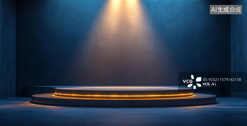 【AI数字艺术】舞台聚光灯效果背景图片素材