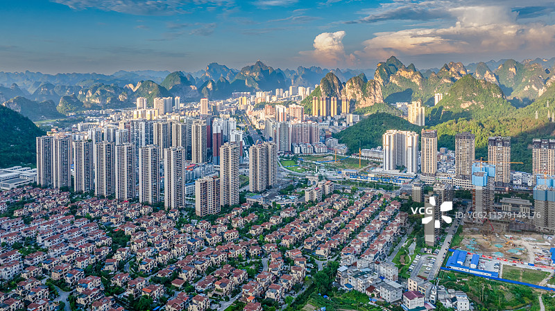 广西河池市金城江区城市风光图片素材