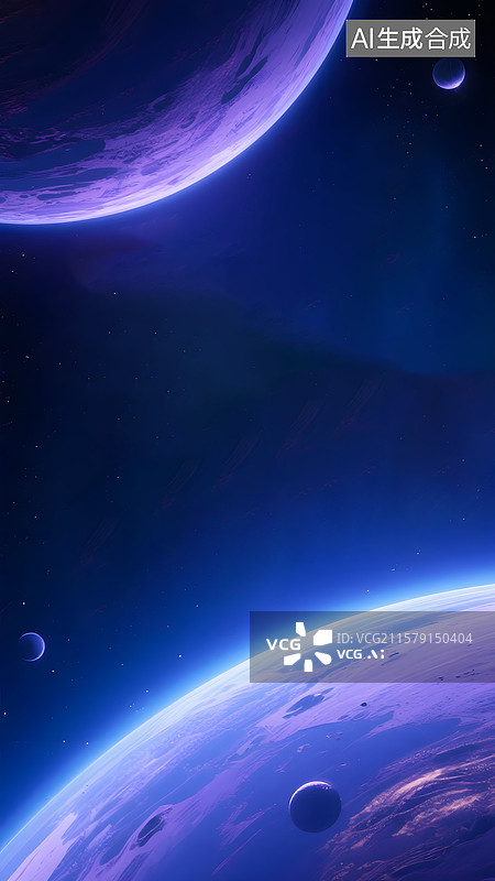 【AI数字艺术】夜空中的星球背景图片素材