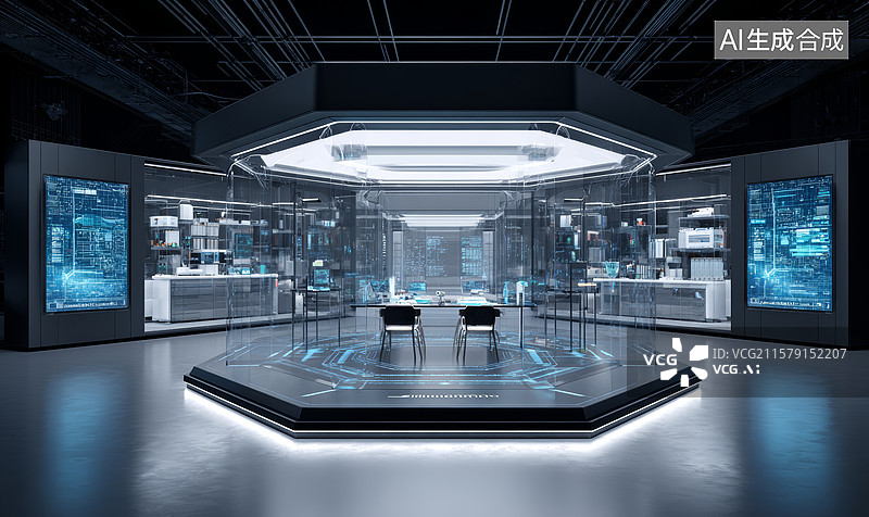【AI数字艺术】未来科技展示中心图片素材