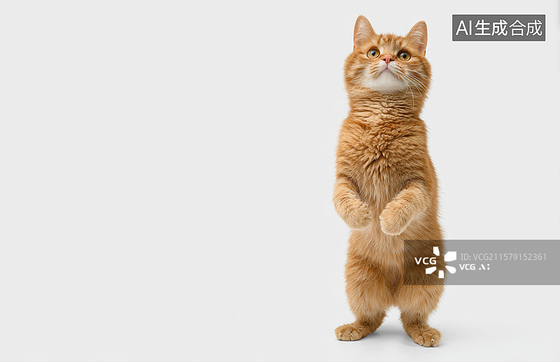 【AI数字艺术】站立的猫咪可爱瞬间图片素材