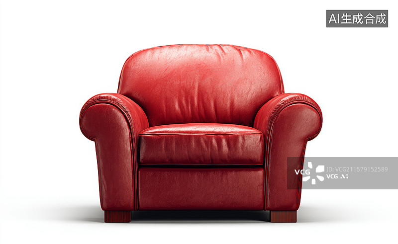 【AI数字艺术】红色单人沙发图片素材