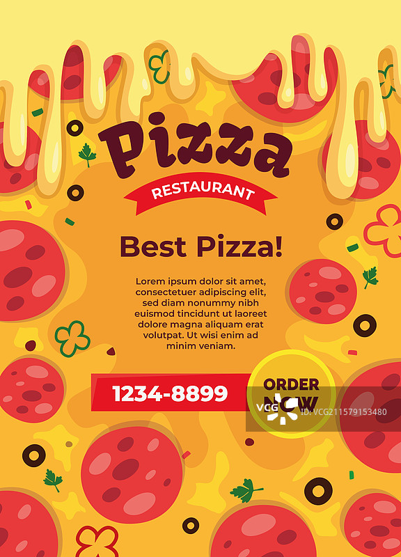 比萨宣传单模板图片素材