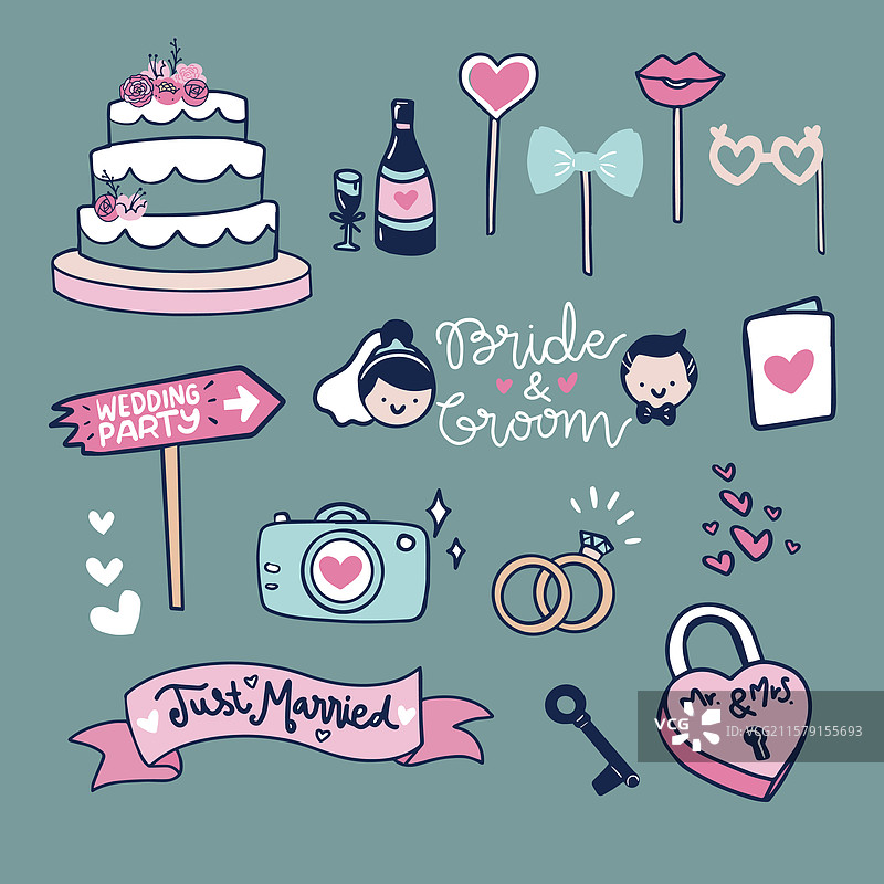 婚礼元素集合图片素材