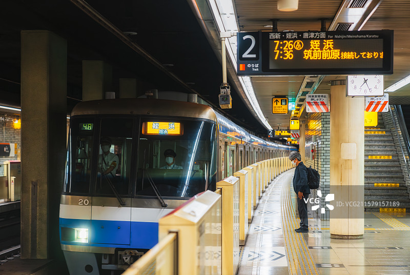 日本福冈，大濠公園Ohori Park，福冈地铁，地下铁空港线，机场线，Fukuoka Subway图片素材