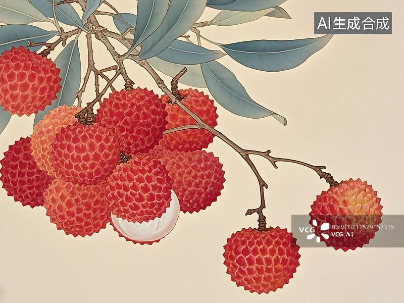 【AI数字艺术】荔枝特写图片素材