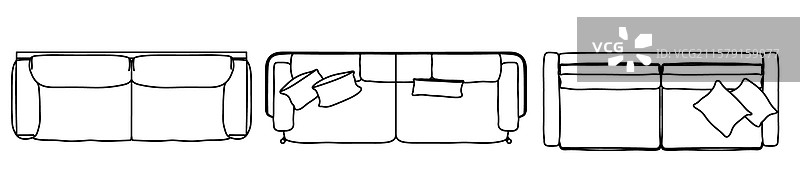 沙发椅的概念集合或系列图片素材