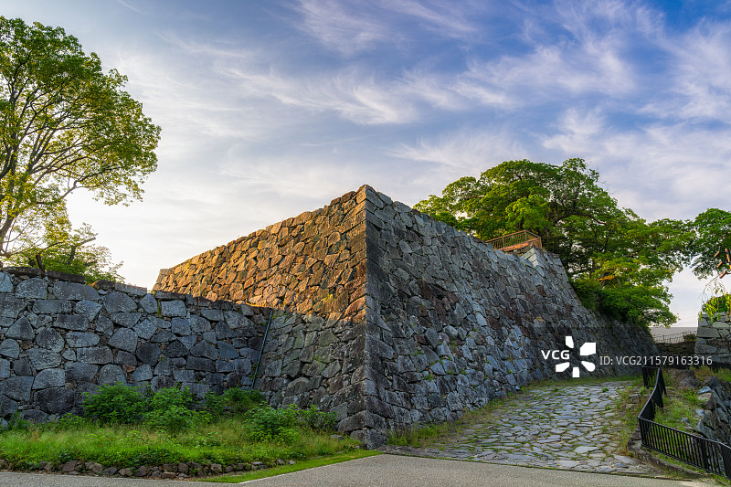 福冈Fukuoka，舞鶴公園Maizuru Park，福冈城武具橹御门迹，福冈城遗址，江户时代平山城图片素材