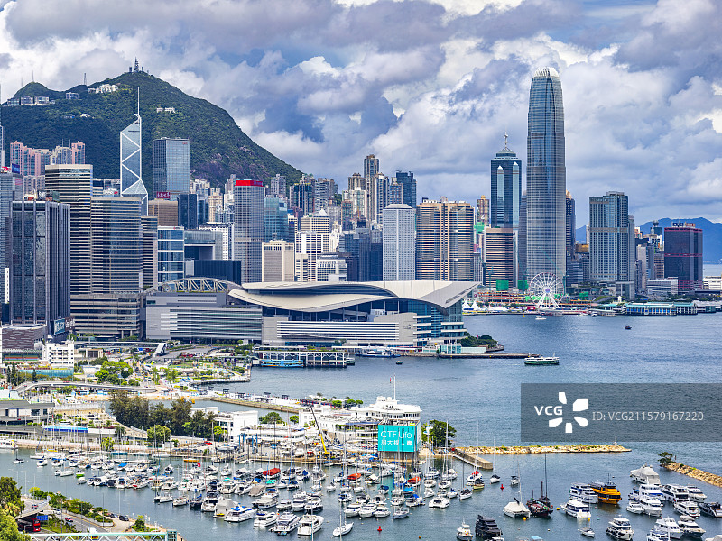 香港维多利亚海港全景图片素材