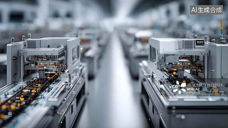 【AI数字艺术】工厂内的自动化生产线图片素材