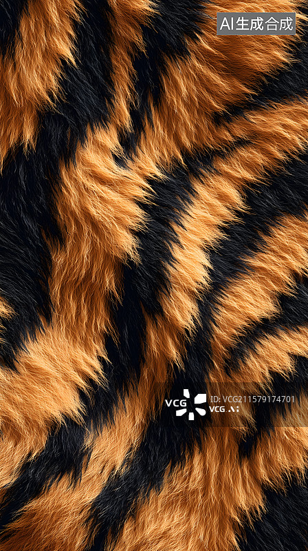 【AI数字艺术】虎纹毛皮的野性魅力图片素材