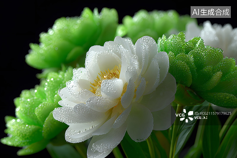 【AI数字艺术】炫彩花朵的抽象电脑壁纸背景图片素材