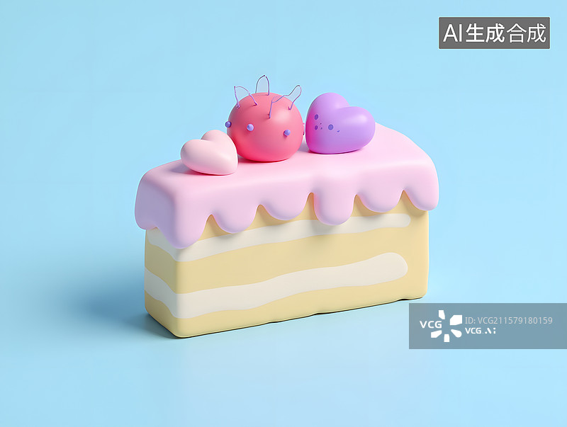 【AI数字艺术】生日蛋糕的3D渲染素材图片素材