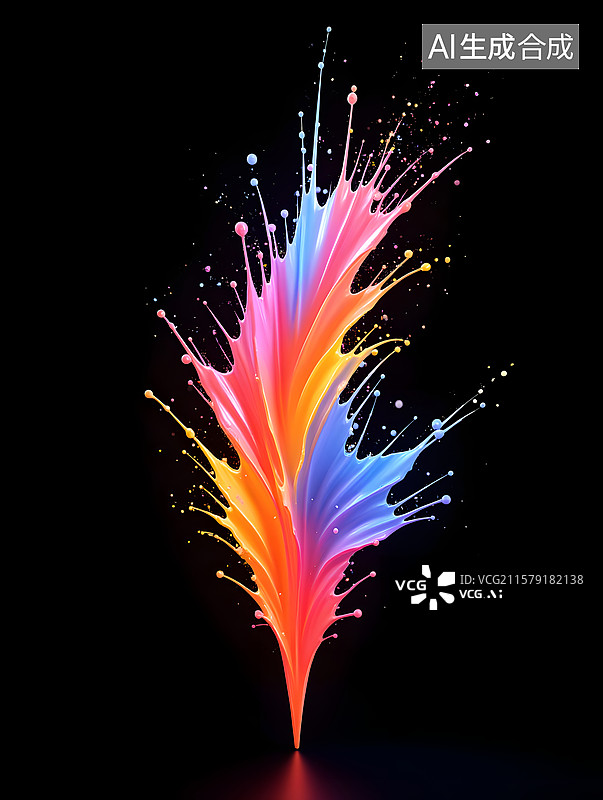 【AI数字艺术】抽象油漆纹的三维渲染插图理图片素材