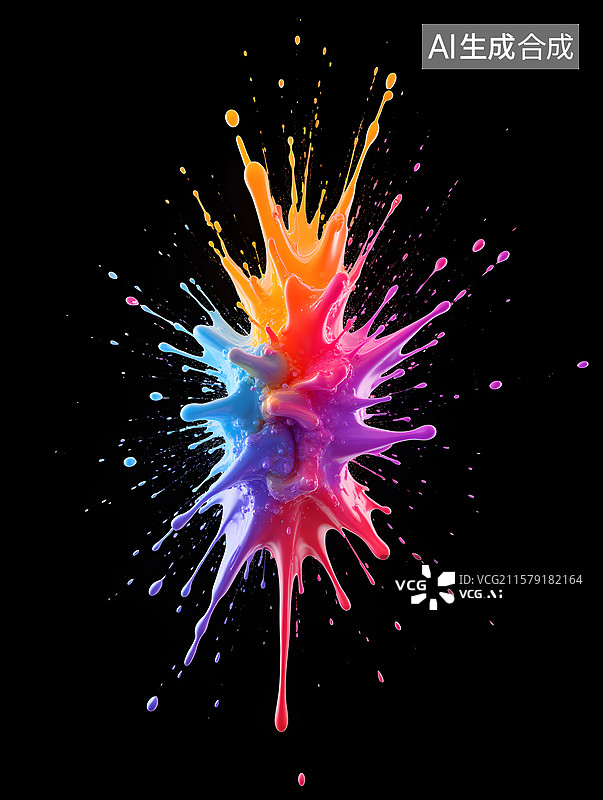 【AI数字艺术】抽象油漆纹的三维渲染插图理图片素材