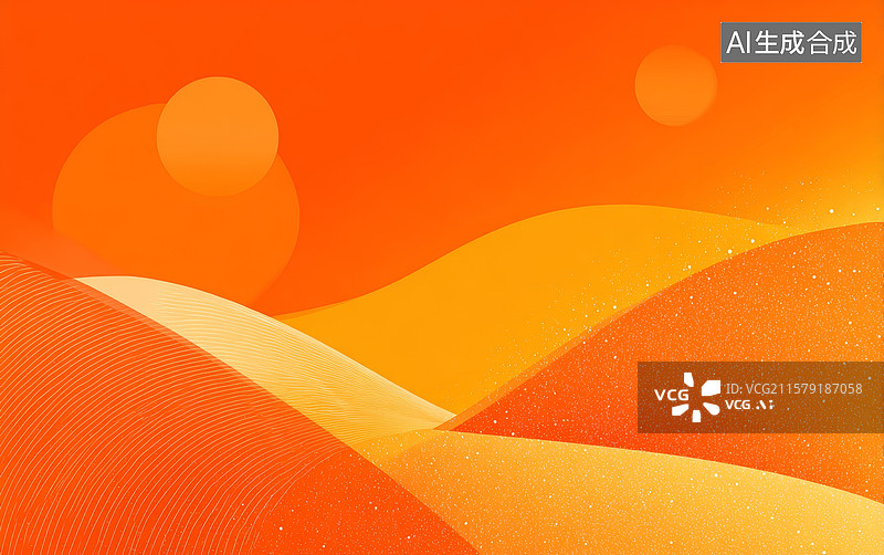 【AI数字艺术】橙色梦幻风景图片素材