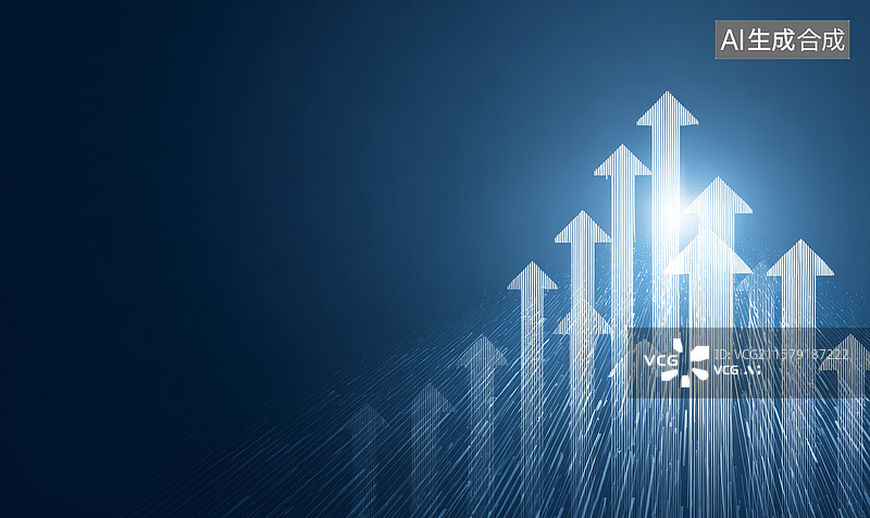 【AI数字艺术】箭头向上趋势图图片素材