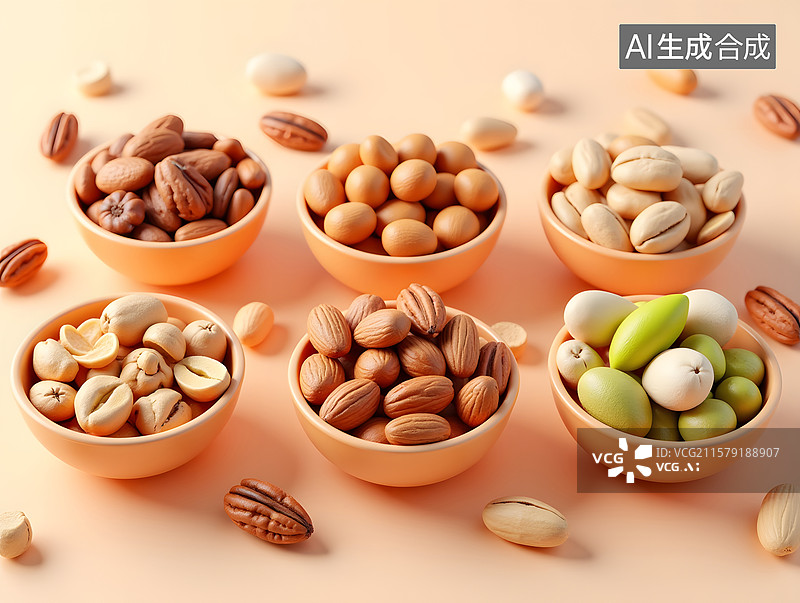 【AI数字艺术】健康坚果果干整齐摆盘图图片素材
