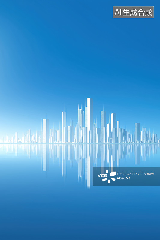 【AI数字艺术】城市天际线图片素材