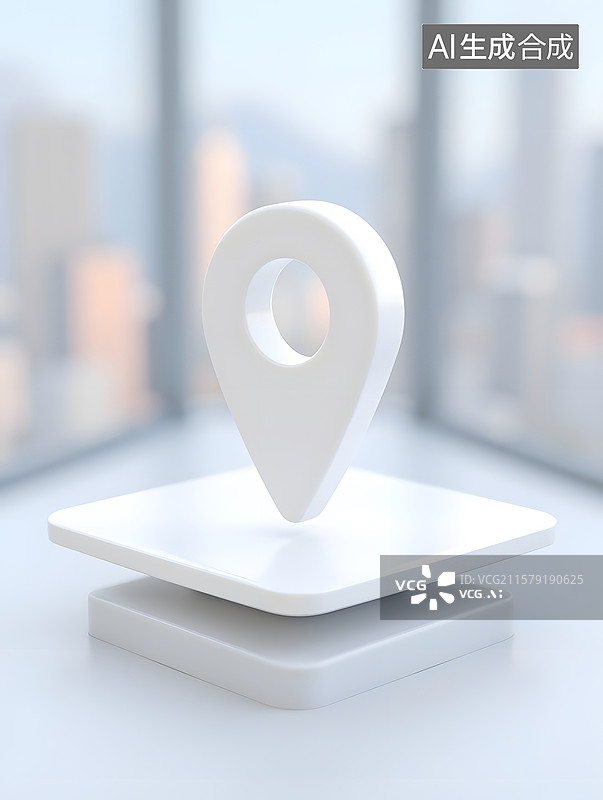 【AI数字艺术】定位图标的三维渲染插画图片素材