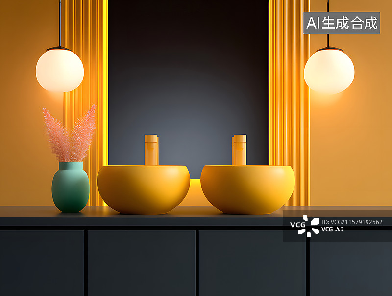 【AI数字艺术】3d渲染的卫生间洗手间背景图片素材