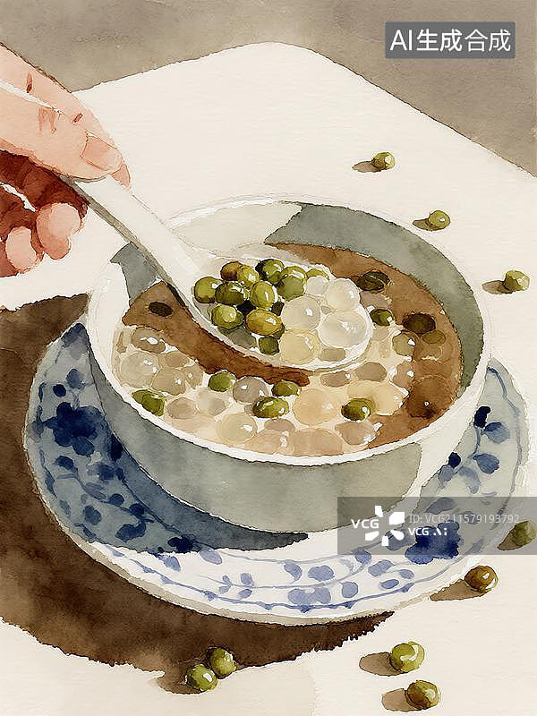 【AI数字艺术】广式糖水冰糖雪耳桃胶西米露图片素材