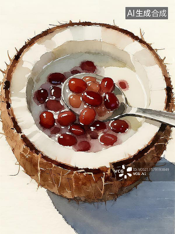 【AI数字艺术】广式糖水红豆沙图片素材