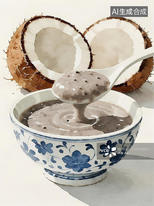 【AI数字艺术】广式糖水芝麻糊图片素材