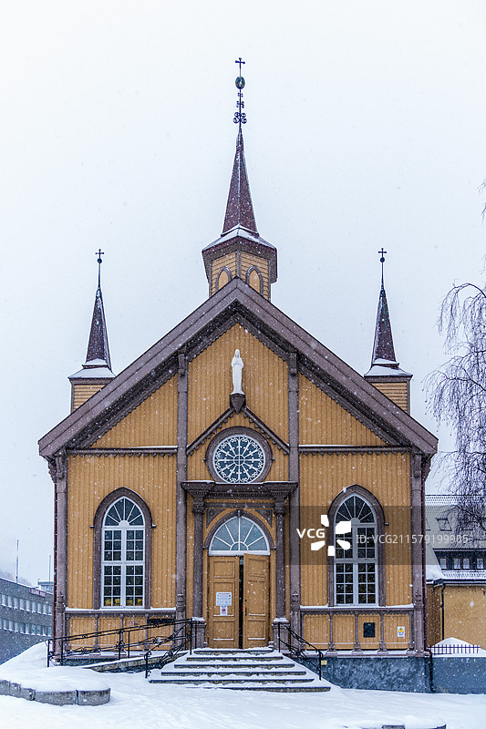 冬天挪威特洛姆瑟暴风雪图片素材