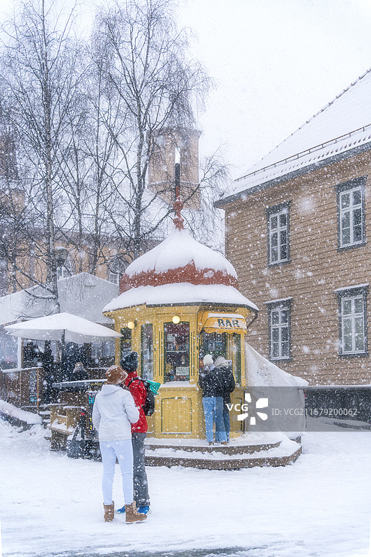 冬天挪威特洛姆瑟冬天暴风雪图片素材