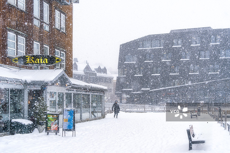 冬天挪威特洛姆瑟冬天暴风雪图片素材