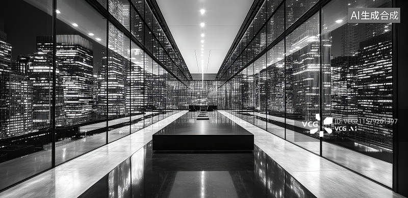 【AI数字艺术】轻奢暗色系商务办公场景图片素材